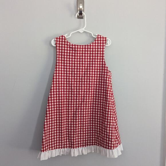 Girl's Funtasia Too! Christmas Valentine's Day Reversible Gingham Dress STAIN 5 - Picture 5 of 9